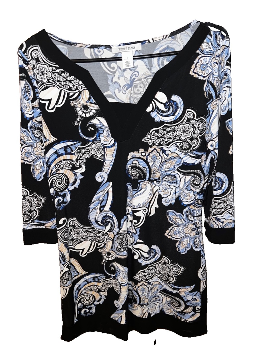 White House Black Market Paisley Floral V-Neck Sheath Mini Dress size S